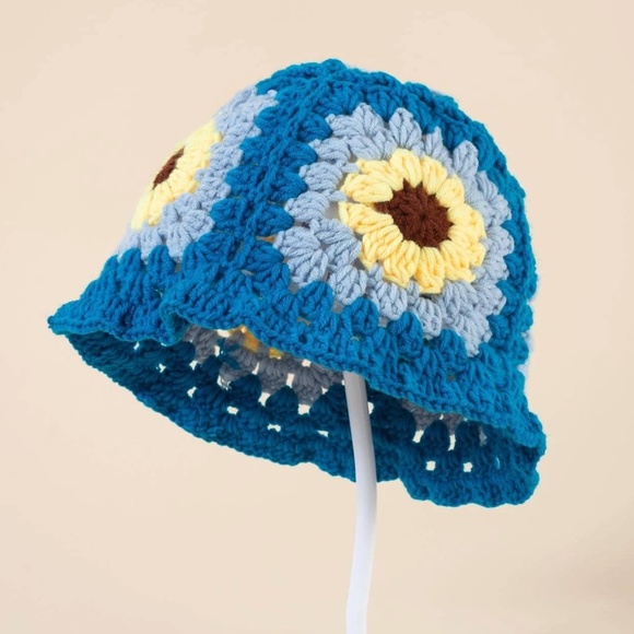 BellanBlue Accessories - Handmade Sunflower Floral Crochet bucket hat